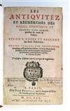 DU CHESNE, ANDRÉ. Les Antiquitez et Recherches des Villes, Chasteaux, et Places plus remarquables de France.  1625